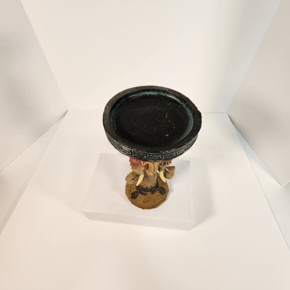 Boho Style Resin Elephant Candle Holder with 3 Elephants (G1) - Picture 3 of 7